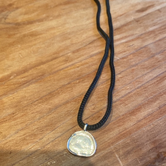 90s String Tie pewter necklace - Picture 4 of 5